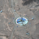 A rocket being erected in Iran.